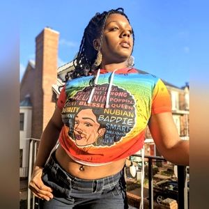 On Fire Multi-Colored Boteh Pattern Hooded Shirt | Size M